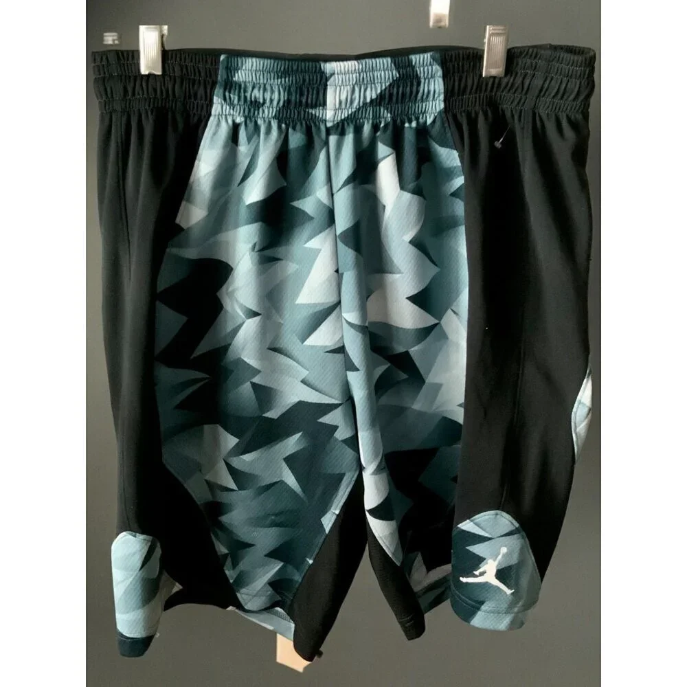 Nike Jordan Training Dominate Retro Basketball Mens Shorts Black Blue Medium